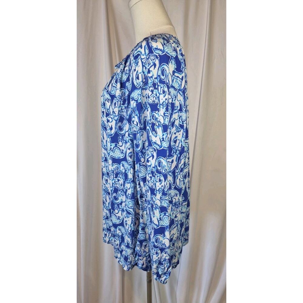 Lilly Pulitzer Dawn Blue Cotton Top XL - Picture 5 of 10